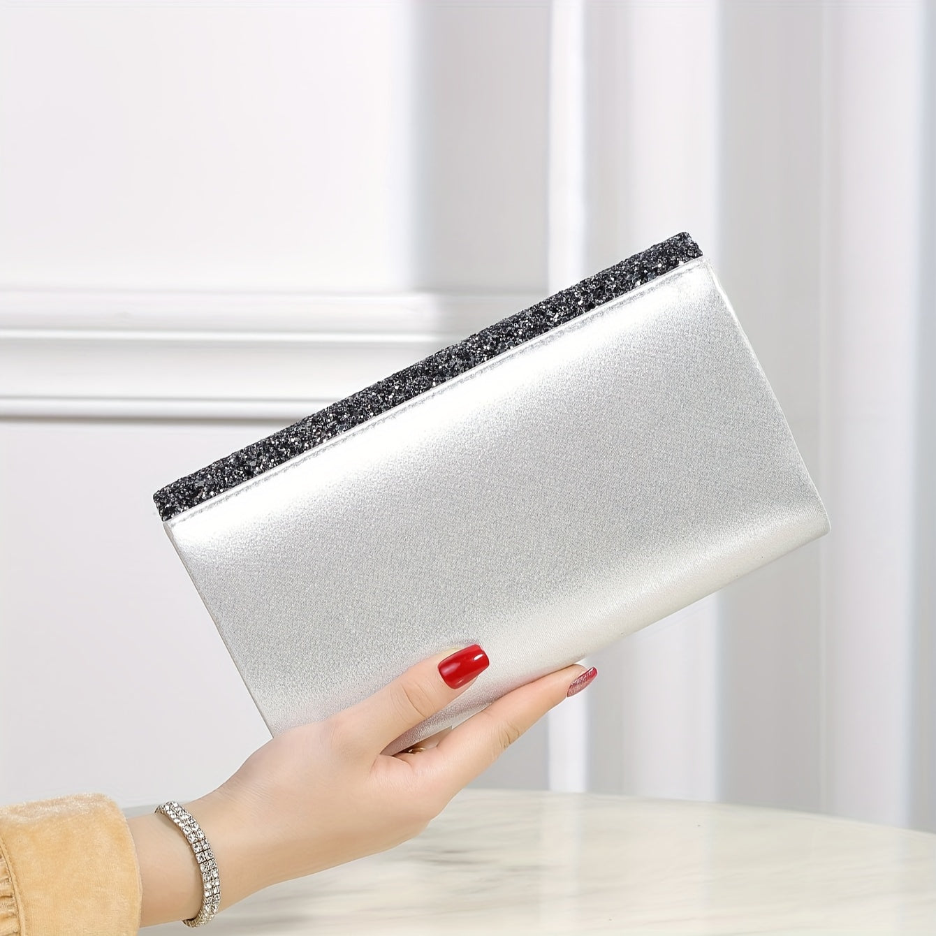 Shining And Charming Ladies' Evening Dress Bag, Fashionable And Elegant Luxury Hand-held Bag And Envelope Bag, Gorgeous Evening Bags For Women's Birthday Parties, Weddings, Dances, And Banquets