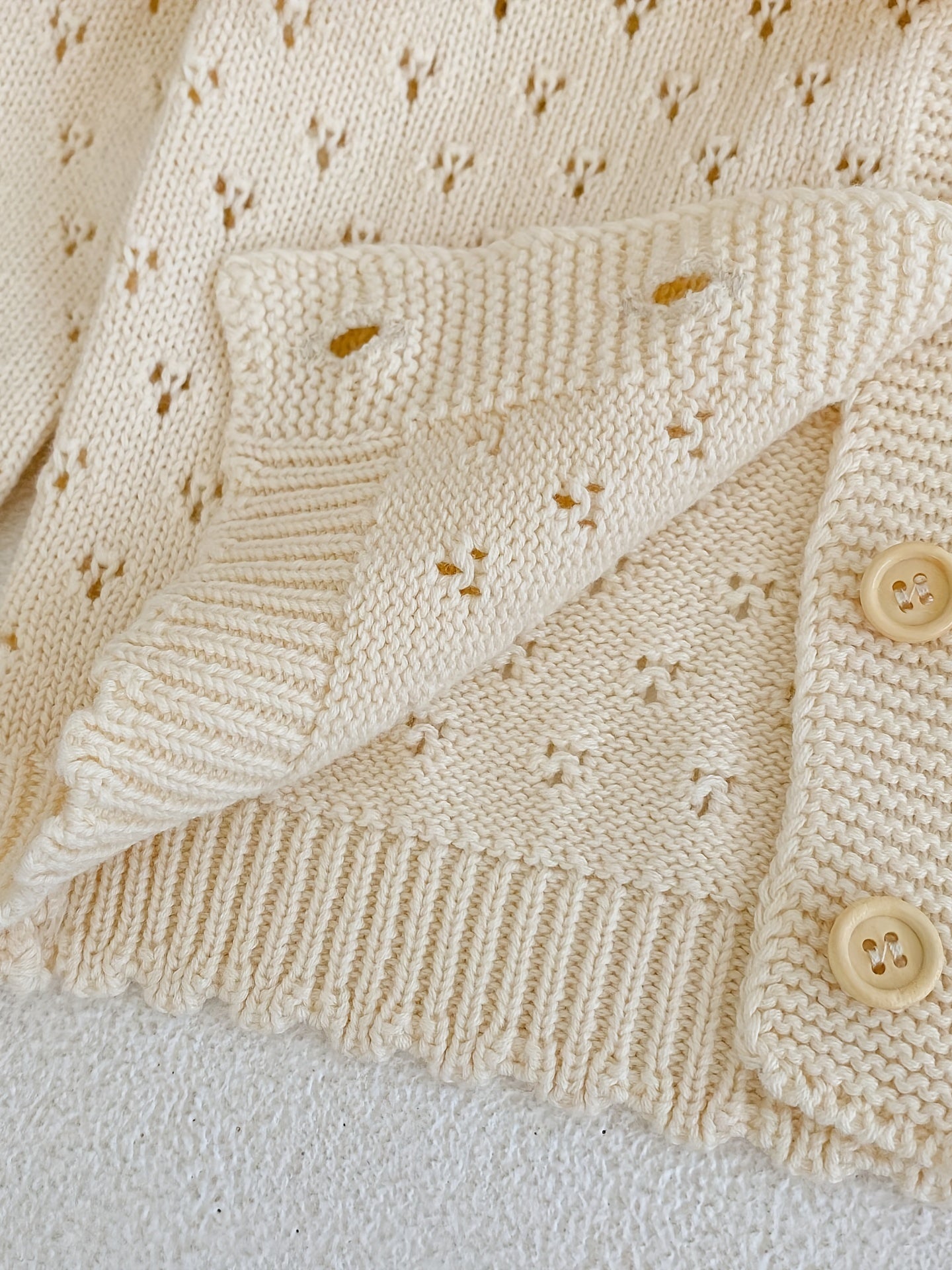 Girls' Jacquard Knit Ruffle Collar Button Long Sleeve Sweater Coat for Fall/Winter Outfits