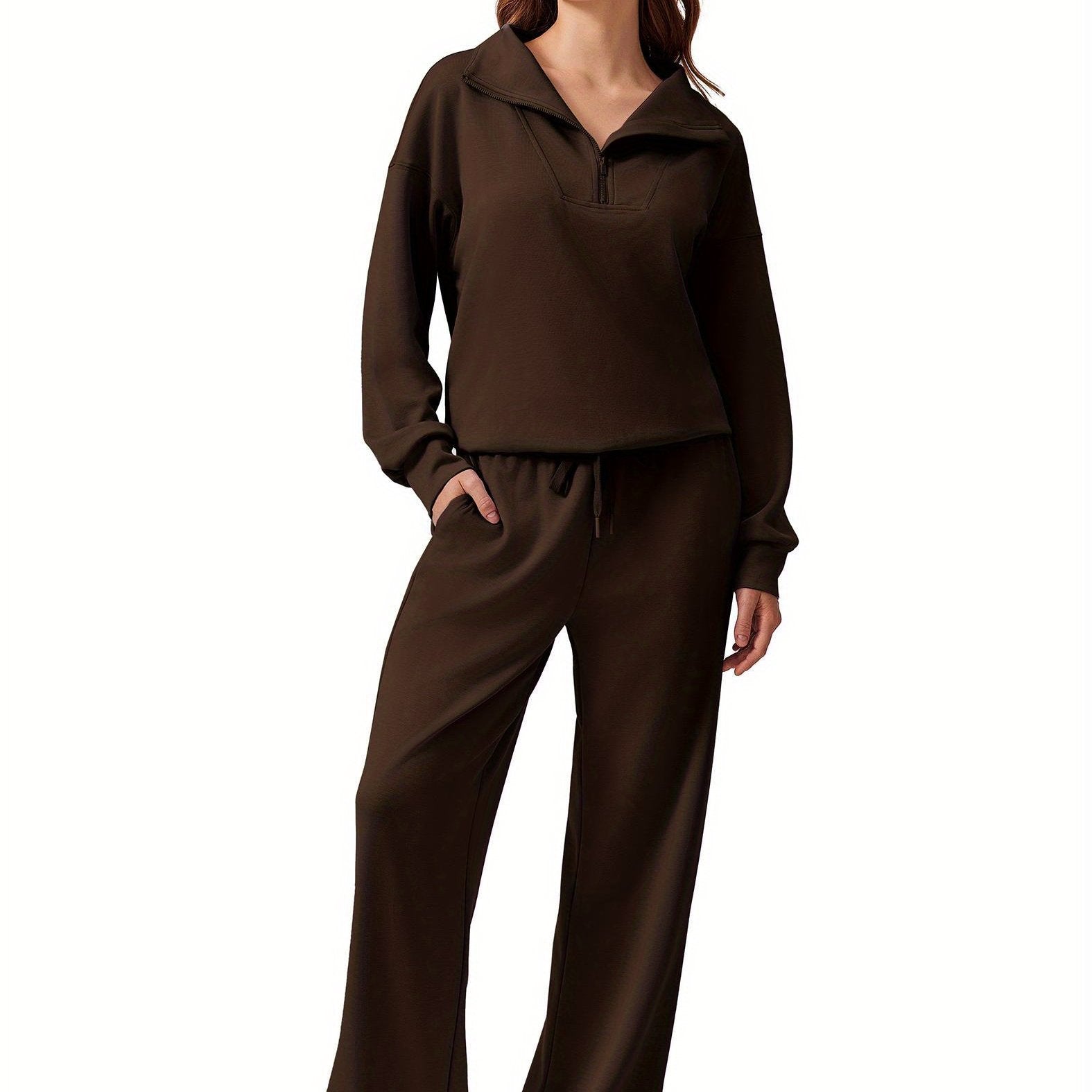 ELESOL 2pcs Sets for Women 2024 Fall Outfits Sweatsuit Oversized Sweatshirt Wide Leg Sweatpants Matching Set Tracksuit