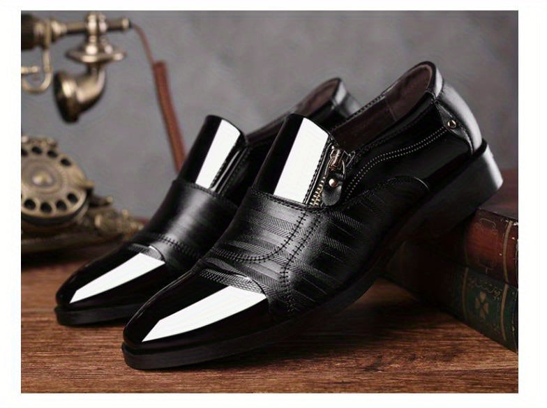 Mens Fashion Zipper Slip-On Shoes - Durable, Anti-Slip & Stylish - Perfect for Business & Casual Wear - Comfortable, Sophisticated Design