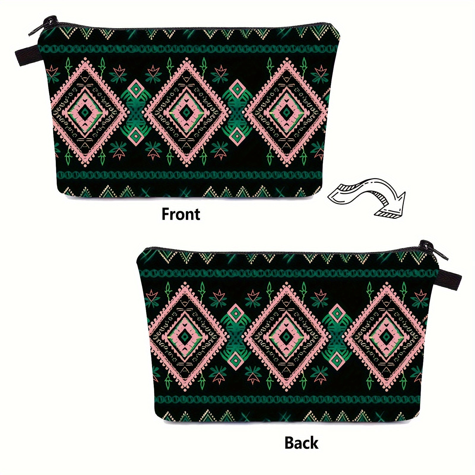 1 Piece Makeup Bag For Women, Aztec Travel Toiletry Pouch With Zipper Travel Packing Bag Small Cosmetic Bags Accessory Organizer For Women