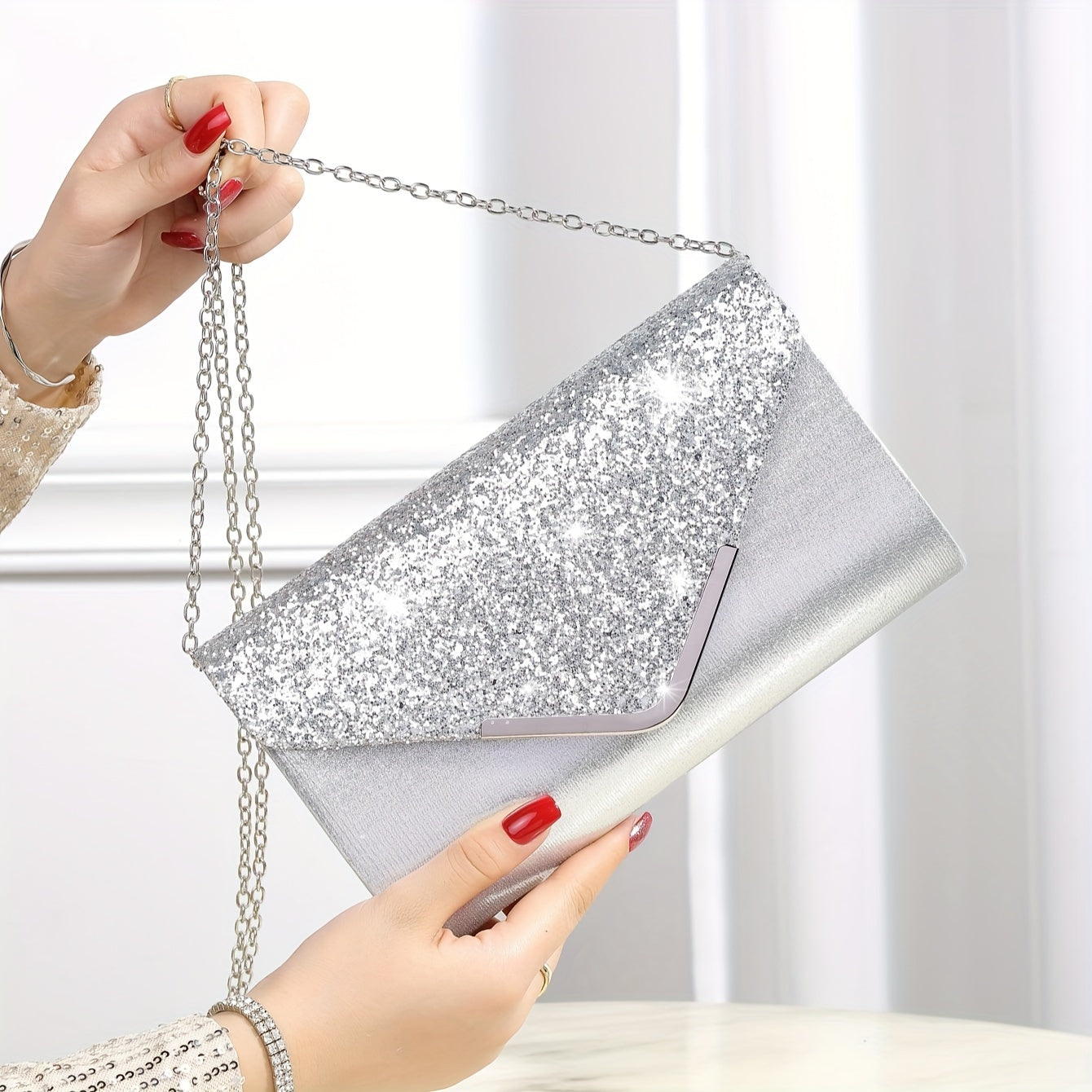 Shining And Charming Ladies' Evening Dress Bag, Fashionable And Elegant Luxury Hand-held Bag And Envelope Bag, Gorgeous Evening Bags For Women's Birthday Parties, Weddings, Dances, And Banquets