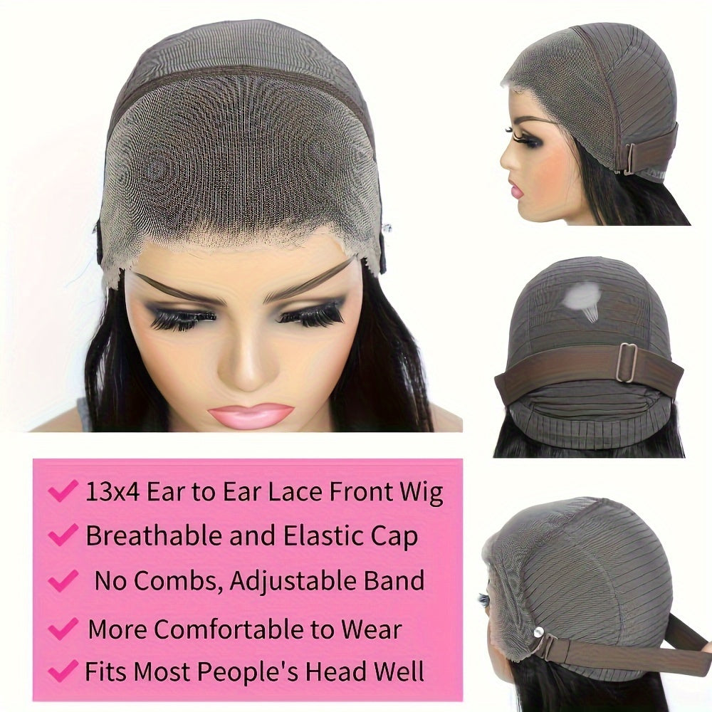 Glueless Wigs Human Hair Body Wave 13x4 Lace Front Wigs No Glue Pre Cut Pre Plucked HD Lace Frontal Wigs For Beginners Brazilian Human Hair Wig Upgrade Glueless Wigs For Women 180% Density