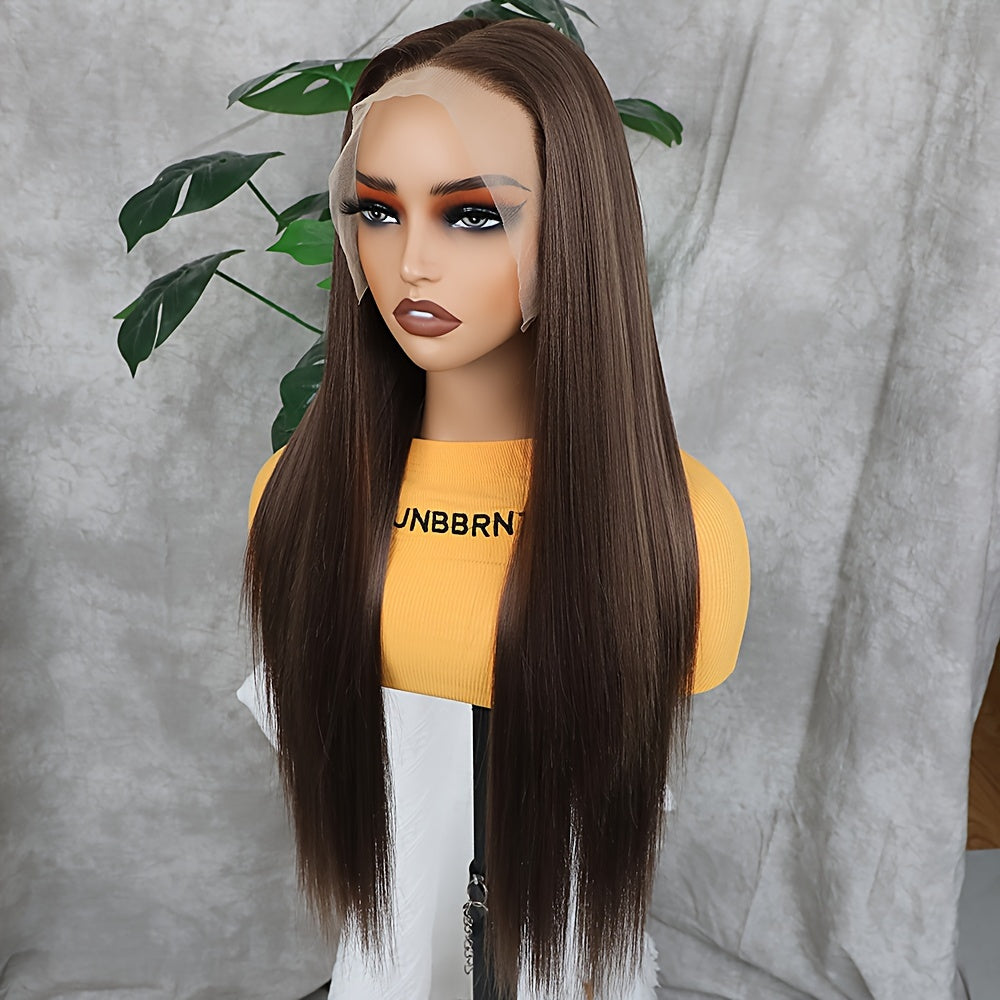 Synthetic 13x6 Lace Front Wigs 180 Density HD Lace Frontal Wigs For Women Long Straight Wigs Straight Hair Heat Resistant Fiber Hair Synthetic Lace Front Wigs 28inch