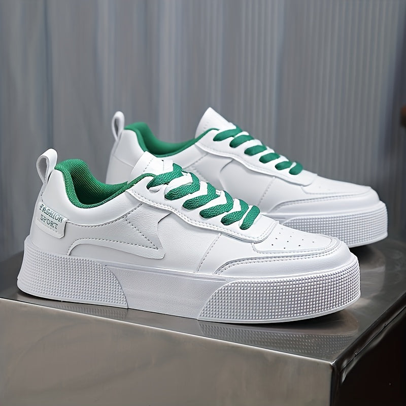 Mens Minimalist Skate Shoes - Lightweight & Fashionable Platform Sneakers - Breathable, Non-Slip, and Durable - Ideal for Casual Wear and Skating - Designed for Style and Performance