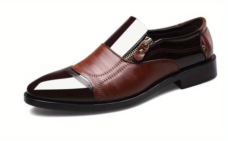 Mens Fashion Zipper Slip-On Shoes - Durable, Anti-Slip & Stylish - Perfect for Business & Casual Wear - Comfortable, Sophisticated Design