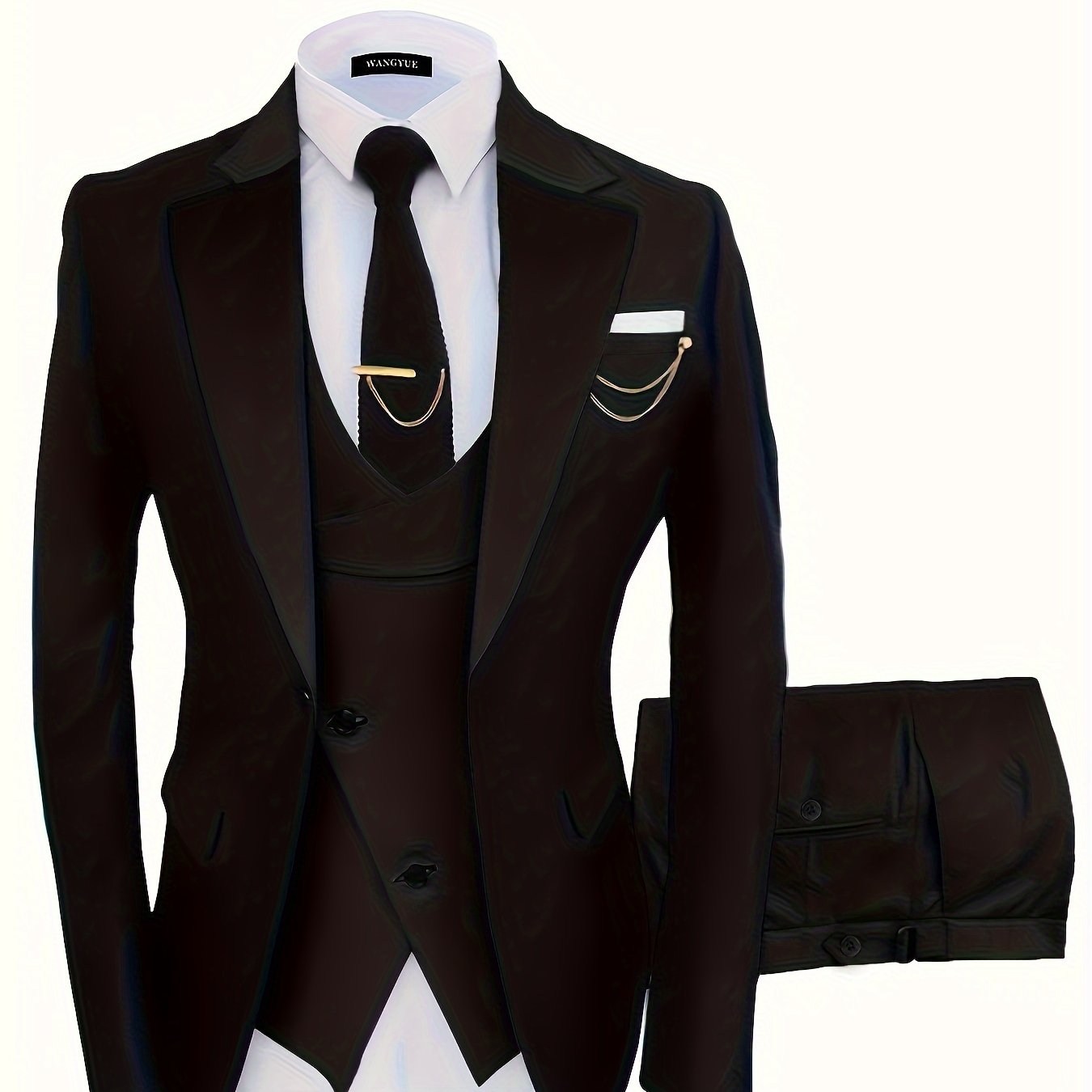 Premium Mens 3-Piece Suit Set - Stylish One-Button Jacket, Elegant Vest & Pants - Perfect for Business Dinners & Wedding Parties - Classic Fit, Comfortable, and Versatile