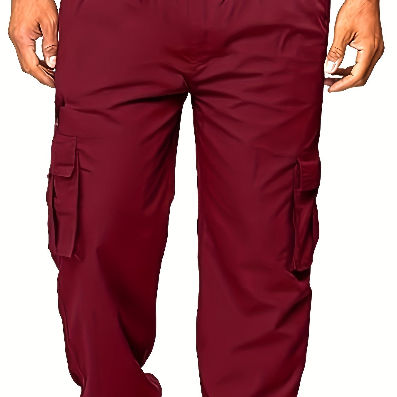 Mens Lightweight Cargo Jogger Pants - Fashionable & Flexible with Secure Flap Pockets - Comfortable Loose Fit for All-Season Casual Wear