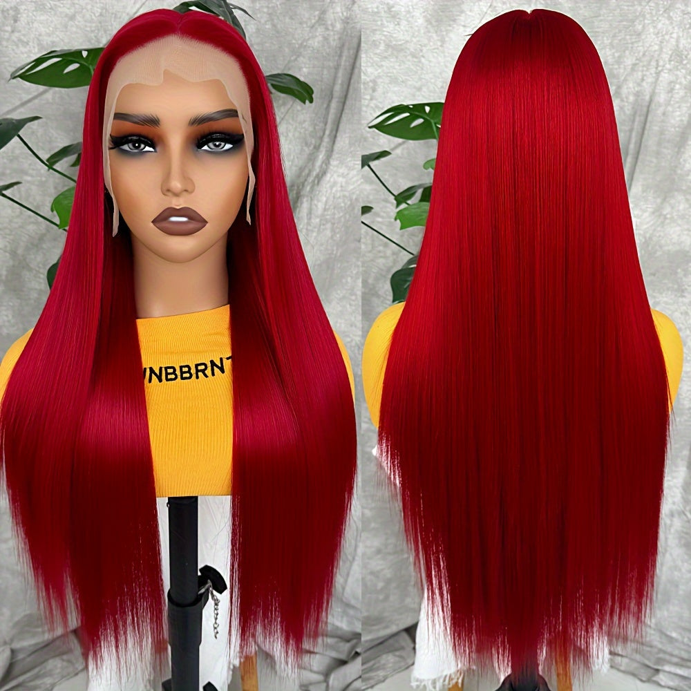 Synthetic 13x6 Lace Front Wigs 180 Density HD Lace Frontal Wigs For Women Long Straight Wigs Straight Hair Heat Resistant Fiber Hair Synthetic Lace Front Wigs 28inch