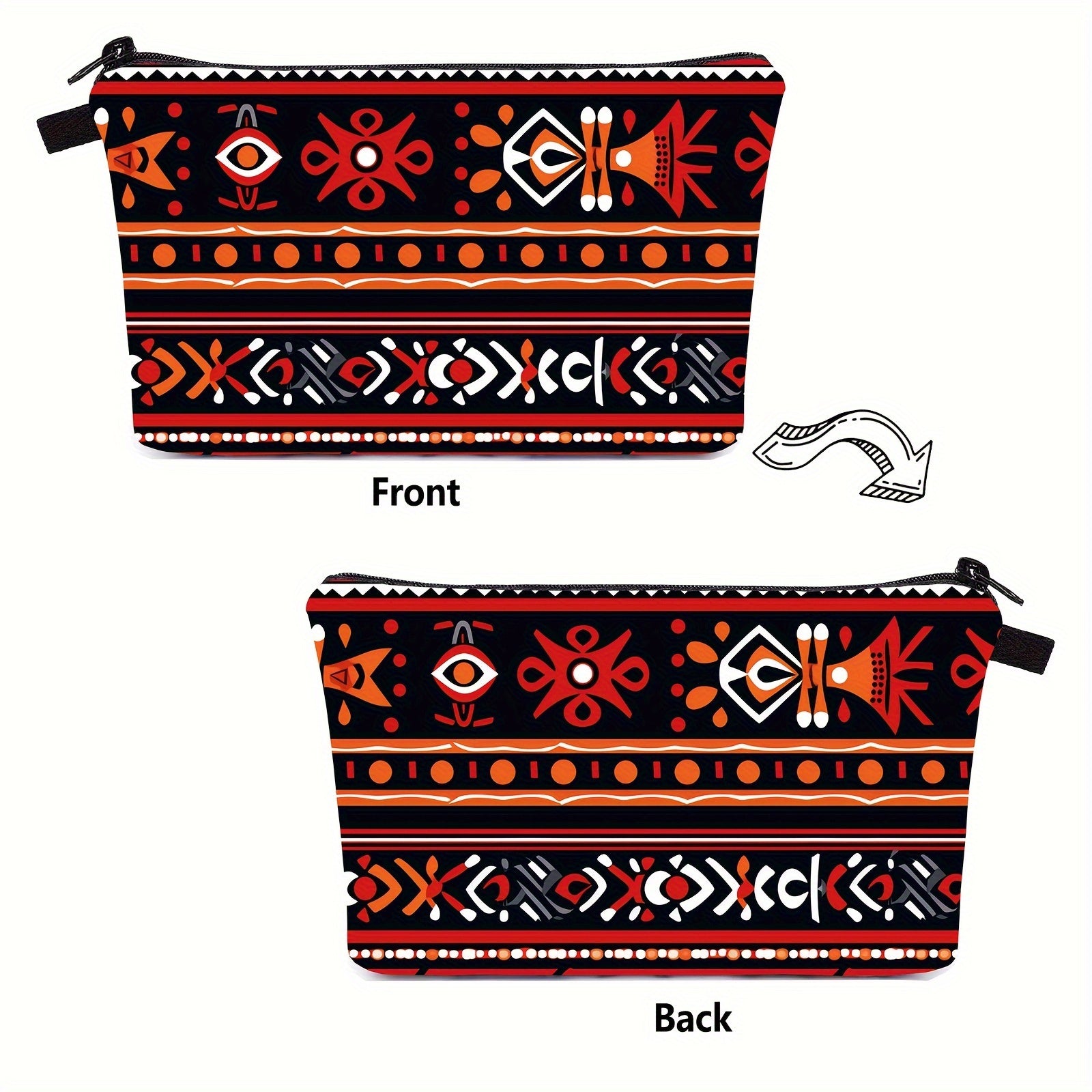 1 Piece Makeup Bag For Women, Aztec Travel Toiletry Pouch With Zipper Travel Packing Bag Small Cosmetic Bags Accessory Organizer For Women