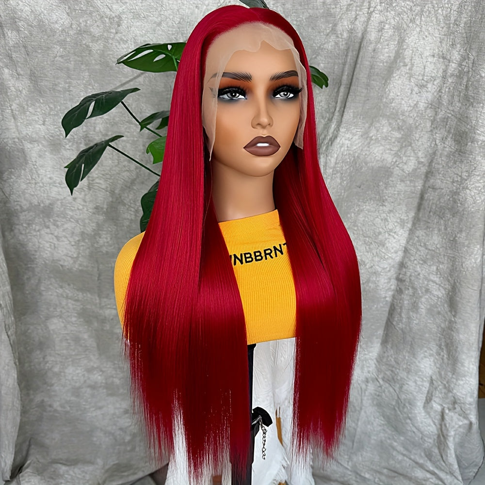 Synthetic 13x6 Lace Front Wigs 180 Density HD Lace Frontal Wigs For Women Long Straight Wigs Straight Hair Heat Resistant Fiber Hair Synthetic Lace Front Wigs 28inch