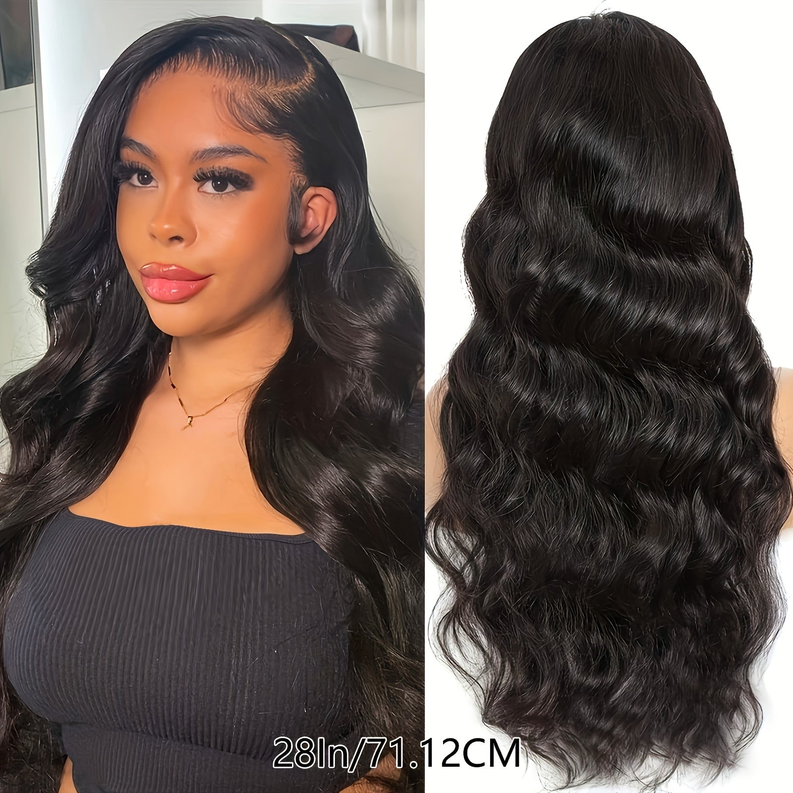 Glueless Wigs Human Hair Body Wave 13x4 Lace Front Wigs No Glue Pre Cut Pre Plucked HD Lace Frontal Wigs For Beginners Brazilian Human Hair Wig Upgrade Glueless Wigs For Women 180% Density