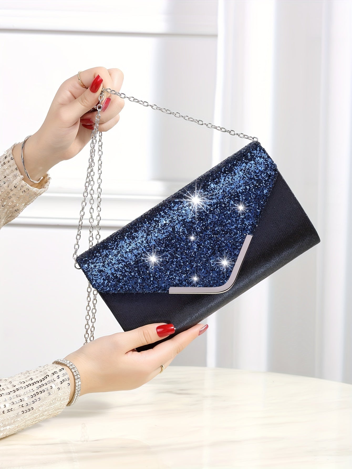 Shining And Charming Ladies' Evening Dress Bag, Fashionable And Elegant Luxury Hand-held Bag And Envelope Bag, Gorgeous Evening Bags For Women's Birthday Parties, Weddings, Dances, And Banquets
