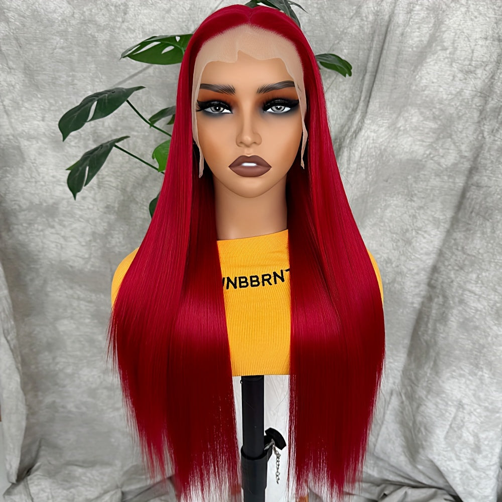 Synthetic 13x6 Lace Front Wigs 180 Density HD Lace Frontal Wigs For Women Long Straight Wigs Straight Hair Heat Resistant Fiber Hair Synthetic Lace Front Wigs 28inch