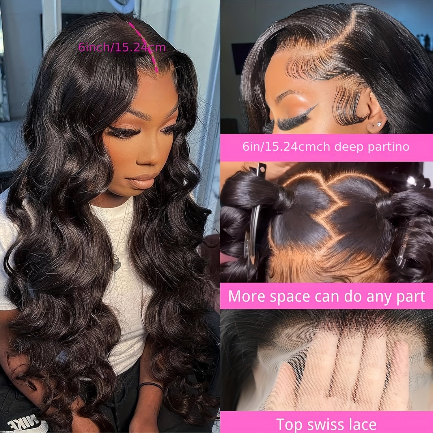 250% Density 13x6 Transparent Lace Front Human Hair Wigs For Women 16-34Inch Brazilian Remy Body Wave Glueless Wig Lace Closure Wig