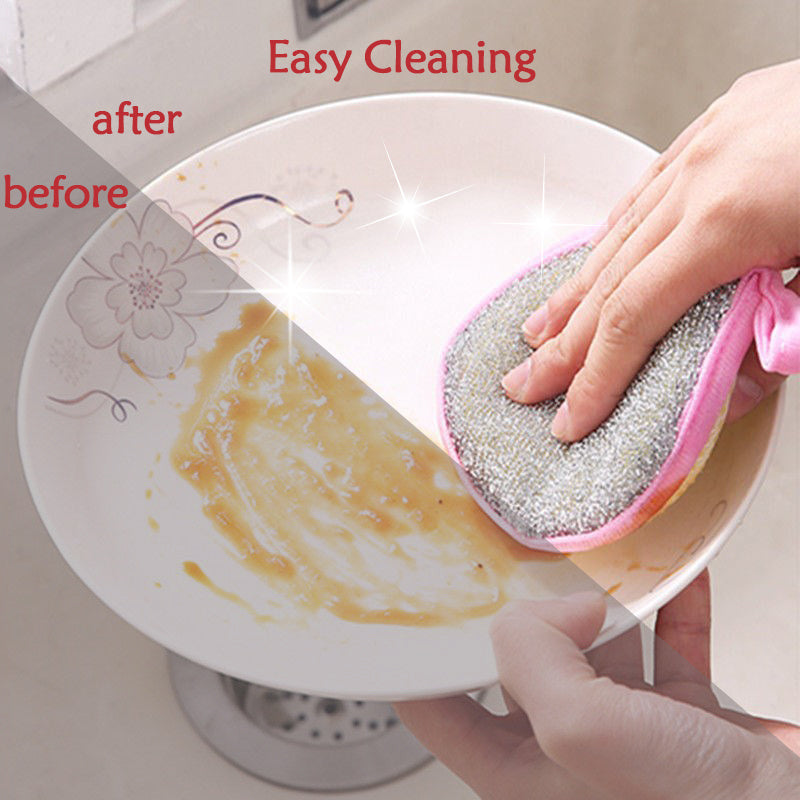 [Dishwashing Sponge] 5/10pcs Double Side Dishwashing Sponge - Pan Pot Dish Wash Sponges - Household Cleaning Tools - Kitchen Tableware - Dish Washing Brush