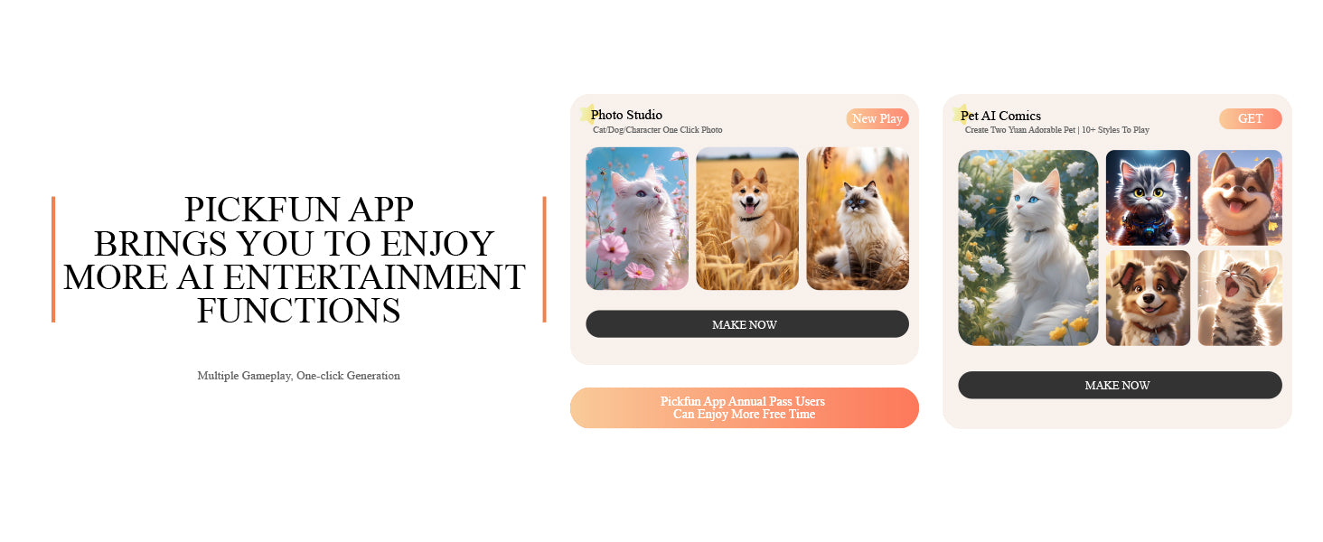 Pickfun Pet AI Monitoring Camera | WiFi monitoring, remote viewing, voice chat, pet behavior detection, smart home security