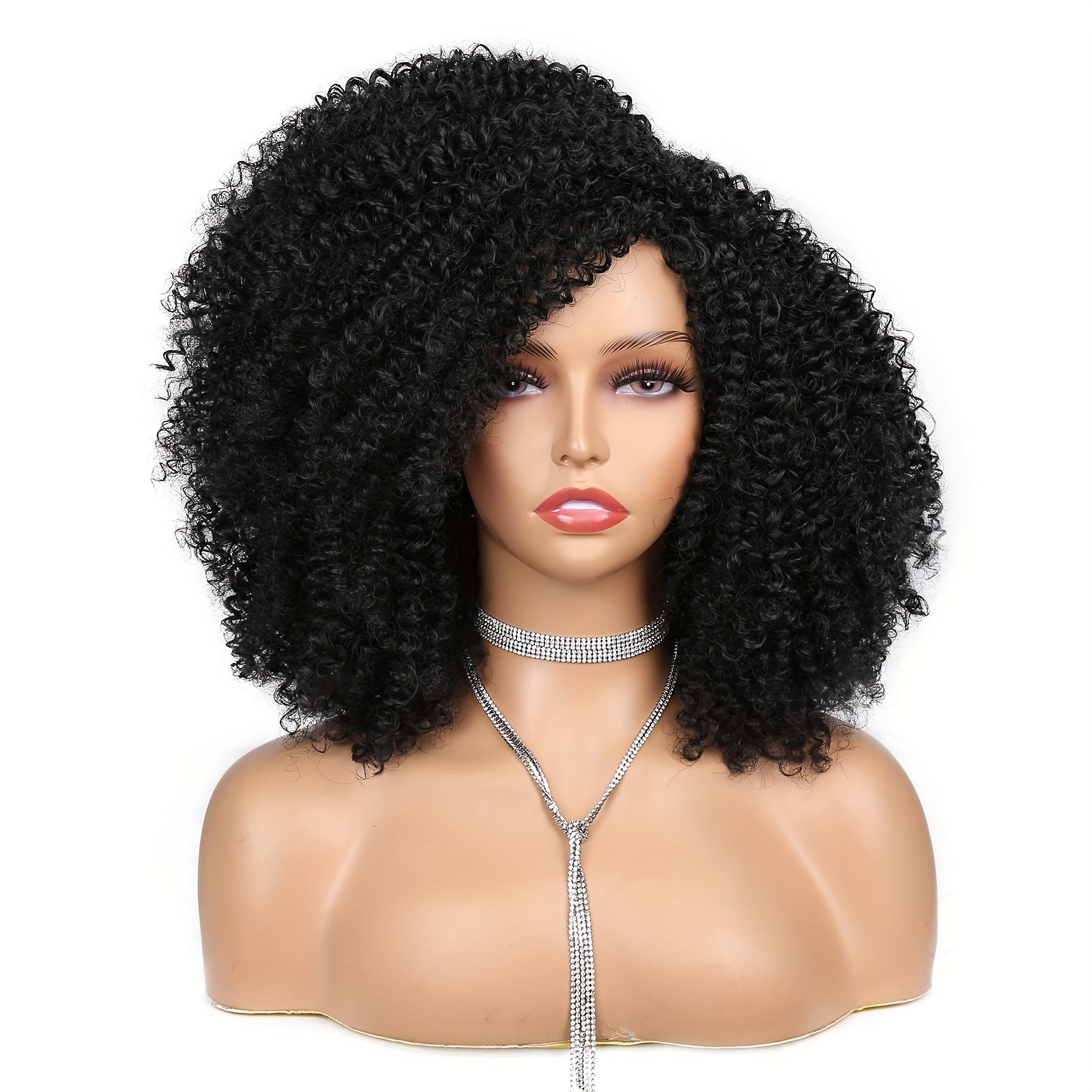 Afro Kinky Curly Wigs Short Afro Kinky Curly Wigs For Women Synthetic Heat Resistant Hair Replacement Wig For Cosplay Party Daily Use