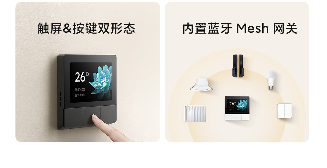 Xiaomi Smart Home Panel 3.32 inch Touch Screen Bluetooth Mesh Gateway Traditional 86 spec UI Custom Interaction Work with mihome