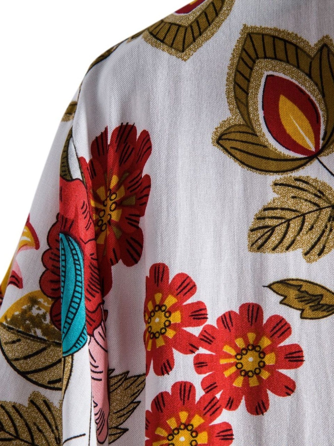 Stylish Mens Floral Short Sleeve Shirt - Breathable Cotton Blend, Relaxed Fit, Lapel Collar, Button Front, Hand Washable - Perfect for Casual Summer Outings