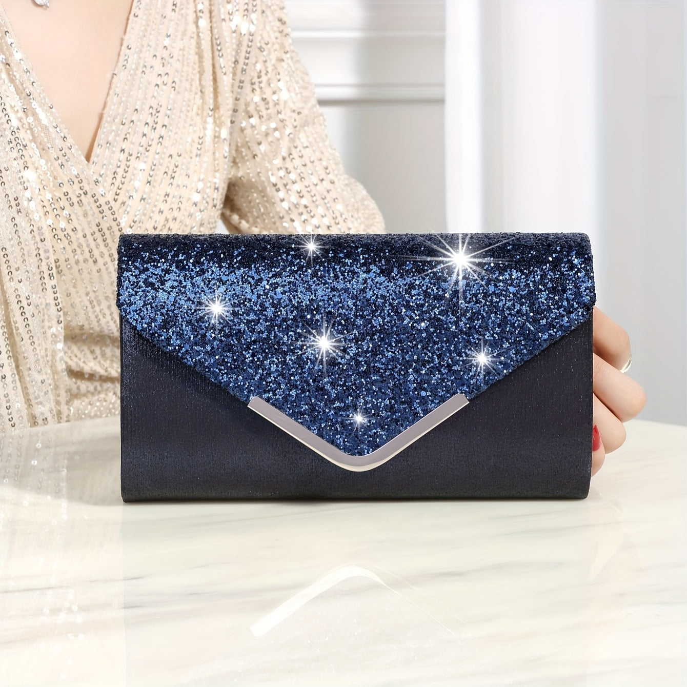 Shining And Charming Ladies' Evening Dress Bag, Fashionable And Elegant Luxury Hand-held Bag And Envelope Bag, Gorgeous Evening Bags For Women's Birthday Parties, Weddings, Dances, And Banquets