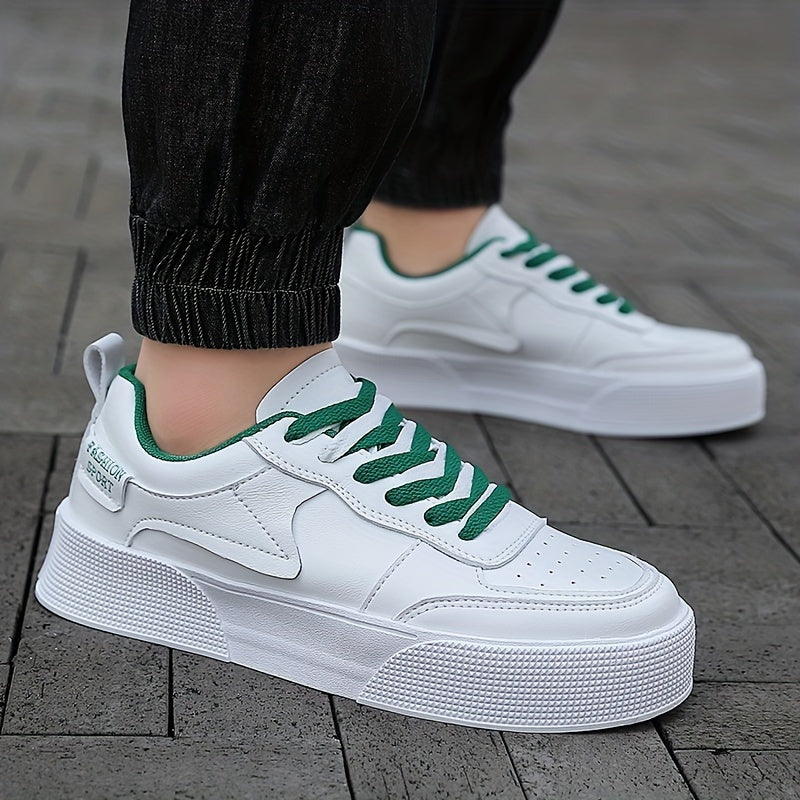 Mens Minimalist Skate Shoes - Lightweight & Fashionable Platform Sneakers - Breathable, Non-Slip, and Durable - Ideal for Casual Wear and Skating - Designed for Style and Performance