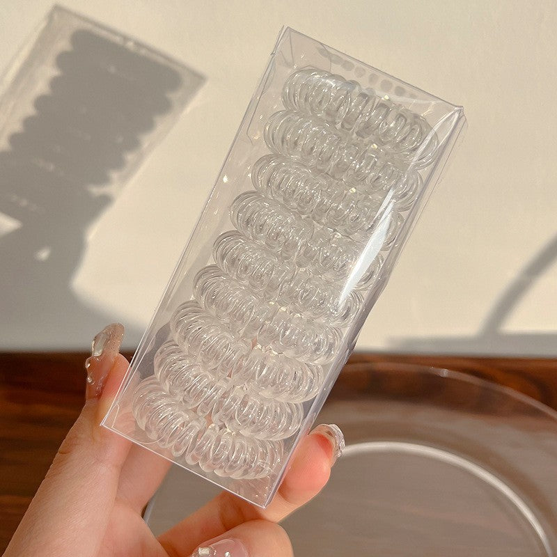 9 Pcs Spiral Hair Ties No Crease, Coil Hair Ties, Phone Cord Hair Ties, Women Ponytail Holder Elastics