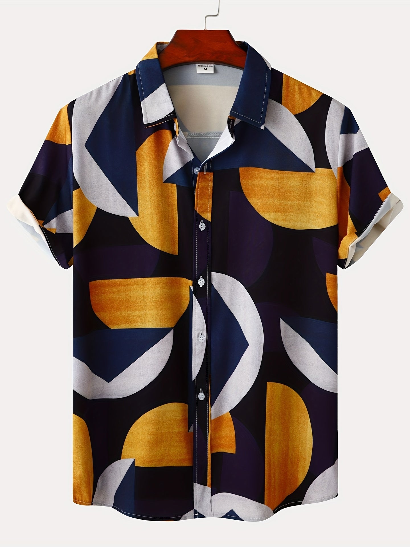 Mens Palm Tree & Lobster Paradise Short Sleeve Hawaiian Shirt - Lightweight, Comfortable, Perfect for Summer Beach Vacations