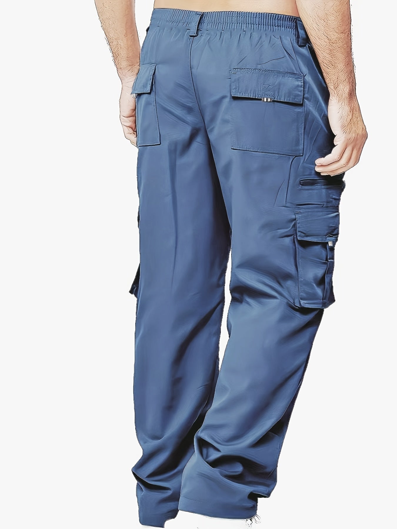 Mens Lightweight Cargo Jogger Pants - Fashionable & Flexible with Secure Flap Pockets - Comfortable Loose Fit for All-Season Casual Wear