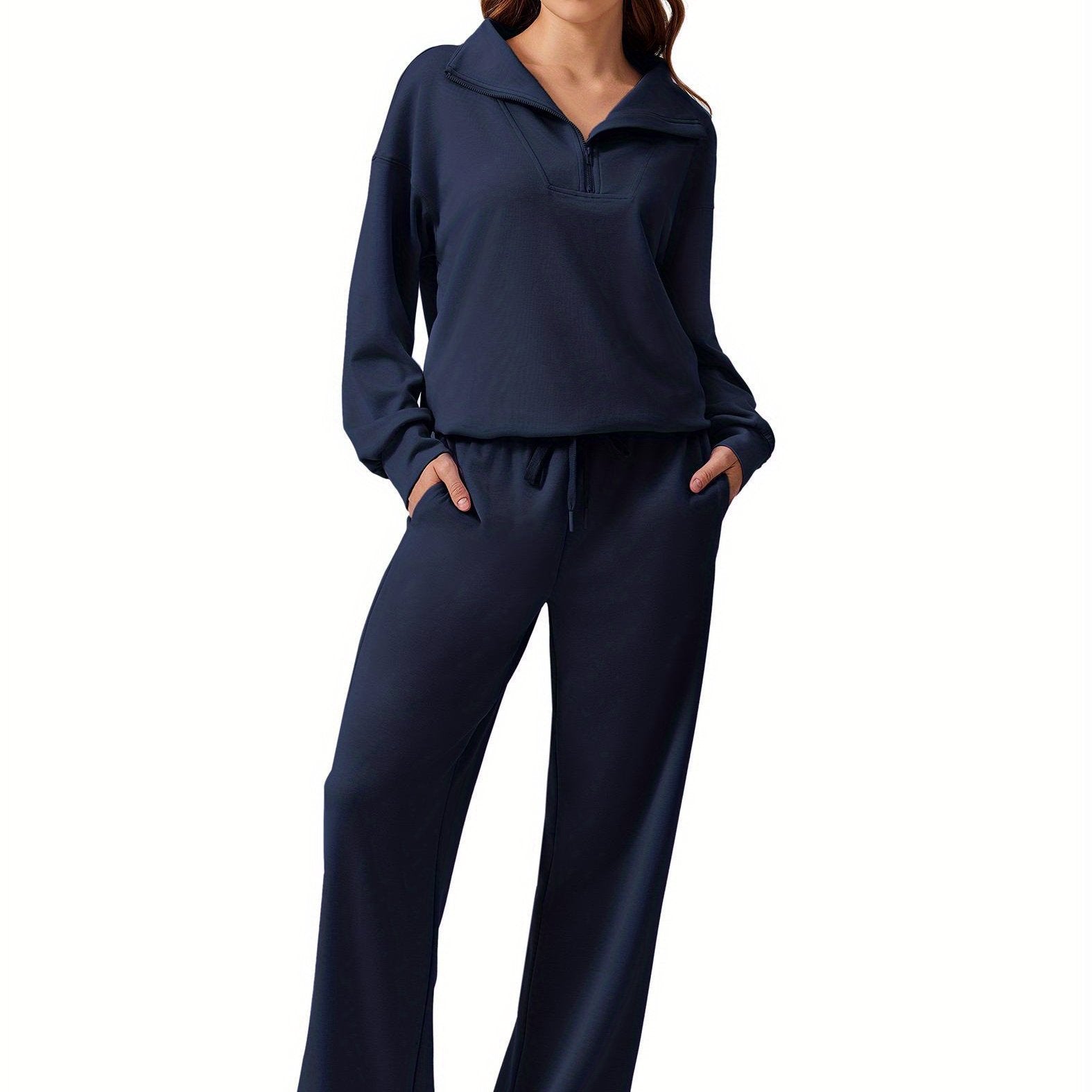 ELESOL 2pcs Sets for Women 2024 Fall Outfits Sweatsuit Oversized Sweatshirt Wide Leg Sweatpants Matching Set Tracksuit