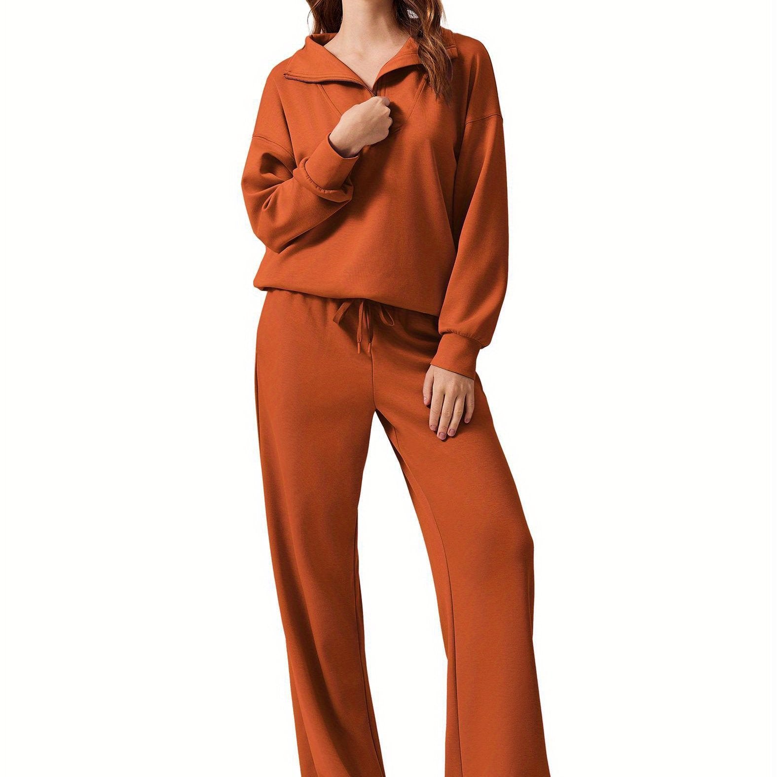 ELESOL 2pcs Sets for Women 2024 Fall Outfits Sweatsuit Oversized Sweatshirt Wide Leg Sweatpants Matching Set Tracksuit