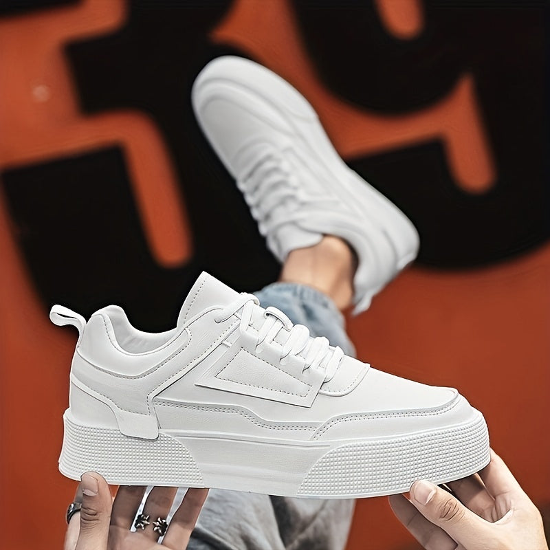 Mens Minimalist Skate Shoes - Lightweight & Fashionable Platform Sneakers - Breathable, Non-Slip, and Durable - Ideal for Casual Wear and Skating - Designed for Style and Performance