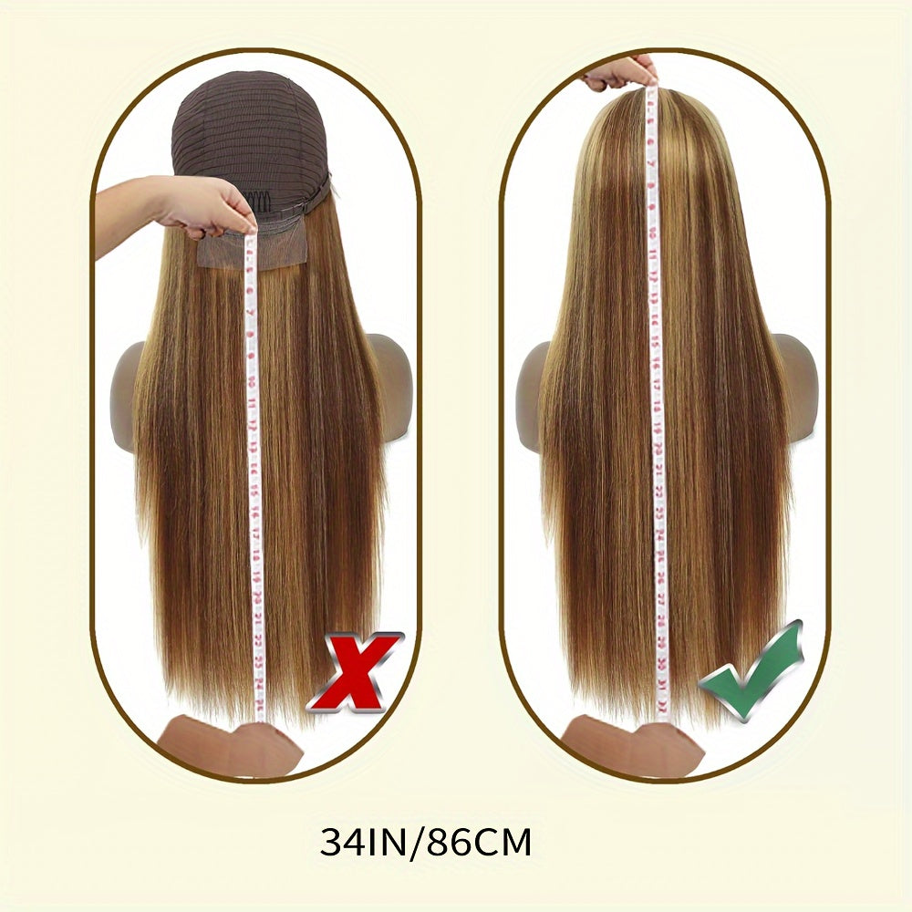 200% Density 4/27 Highlight Ombre Lace Front Wig Human Hair 13X4 HD Honey Blonde Lace Front Wig Human Hair Straight Glueless Human Hair Wigs for Women Pre Plucked with Baby Hair