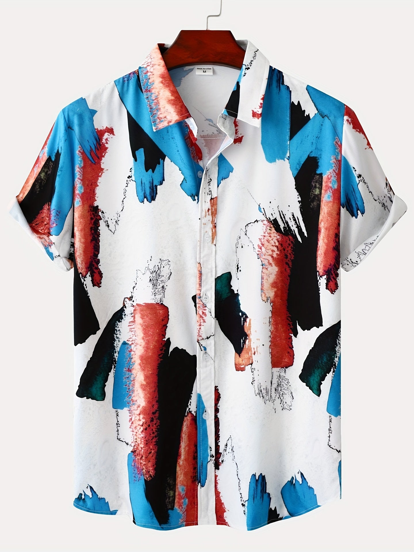 Mens Palm Tree & Lobster Paradise Short Sleeve Hawaiian Shirt - Lightweight, Comfortable, Perfect for Summer Beach Vacations