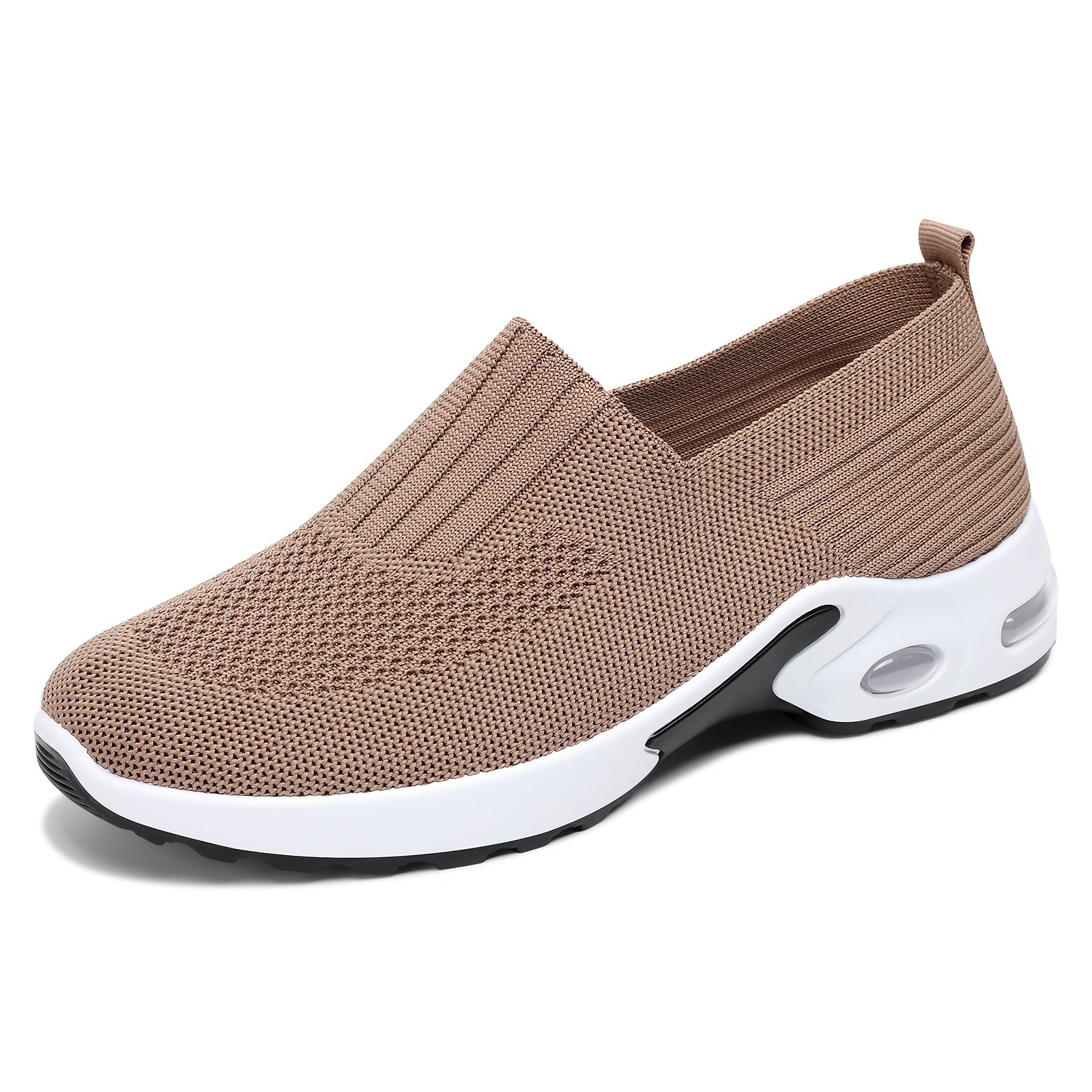 Women's Breathable Mesh Walking Shoes with Air Cushion - Comfortable Slip-On Sneakers, Black & Teal, Orthopedic Support for Nursing & Casual Wear, Ladies Shoes