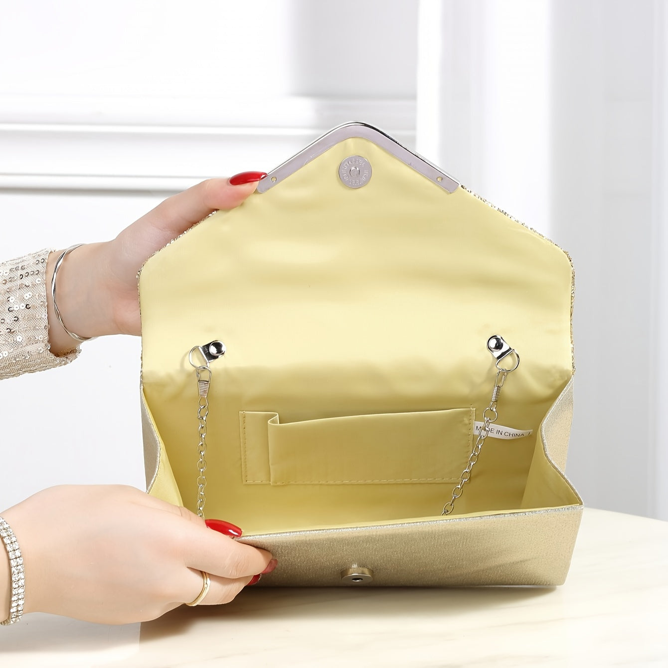 Shining And Charming Ladies' Evening Dress Bag, Fashionable And Elegant Luxury Hand-held Bag And Envelope Bag, Gorgeous Evening Bags For Women's Birthday Parties, Weddings, Dances, And Banquets