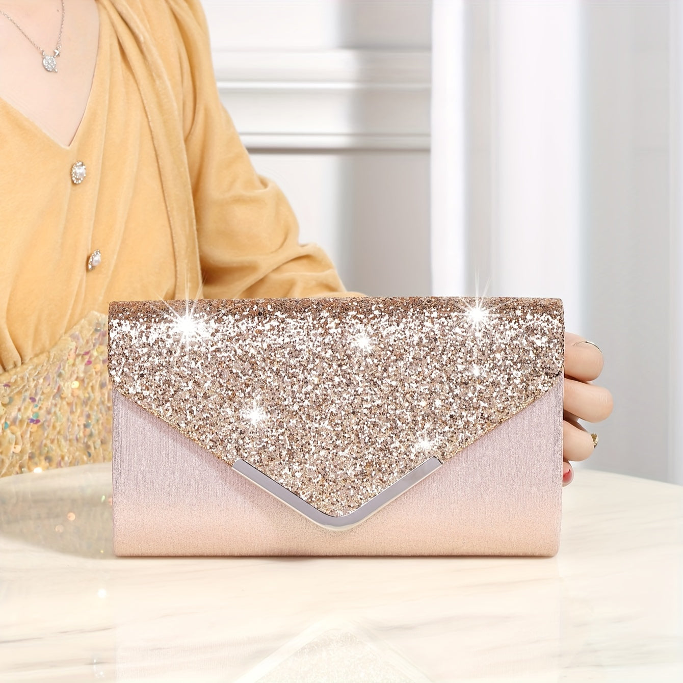 Shining And Charming Ladies' Evening Dress Bag, Fashionable And Elegant Luxury Hand-held Bag And Envelope Bag, Gorgeous Evening Bags For Women's Birthday Parties, Weddings, Dances, And Banquets