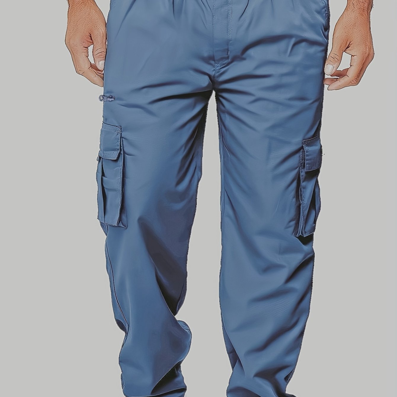 Mens Lightweight Cargo Jogger Pants - Fashionable & Flexible with Secure Flap Pockets - Comfortable Loose Fit for All-Season Casual Wear