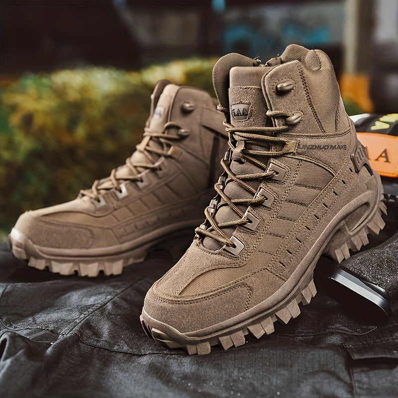 Mens Premium Suede Hiking Boots - Ultra-Durable, Anti-Skid Traction, Pillow Comfort - Perfect for Excursions, Trekking, and Hunting Adventures