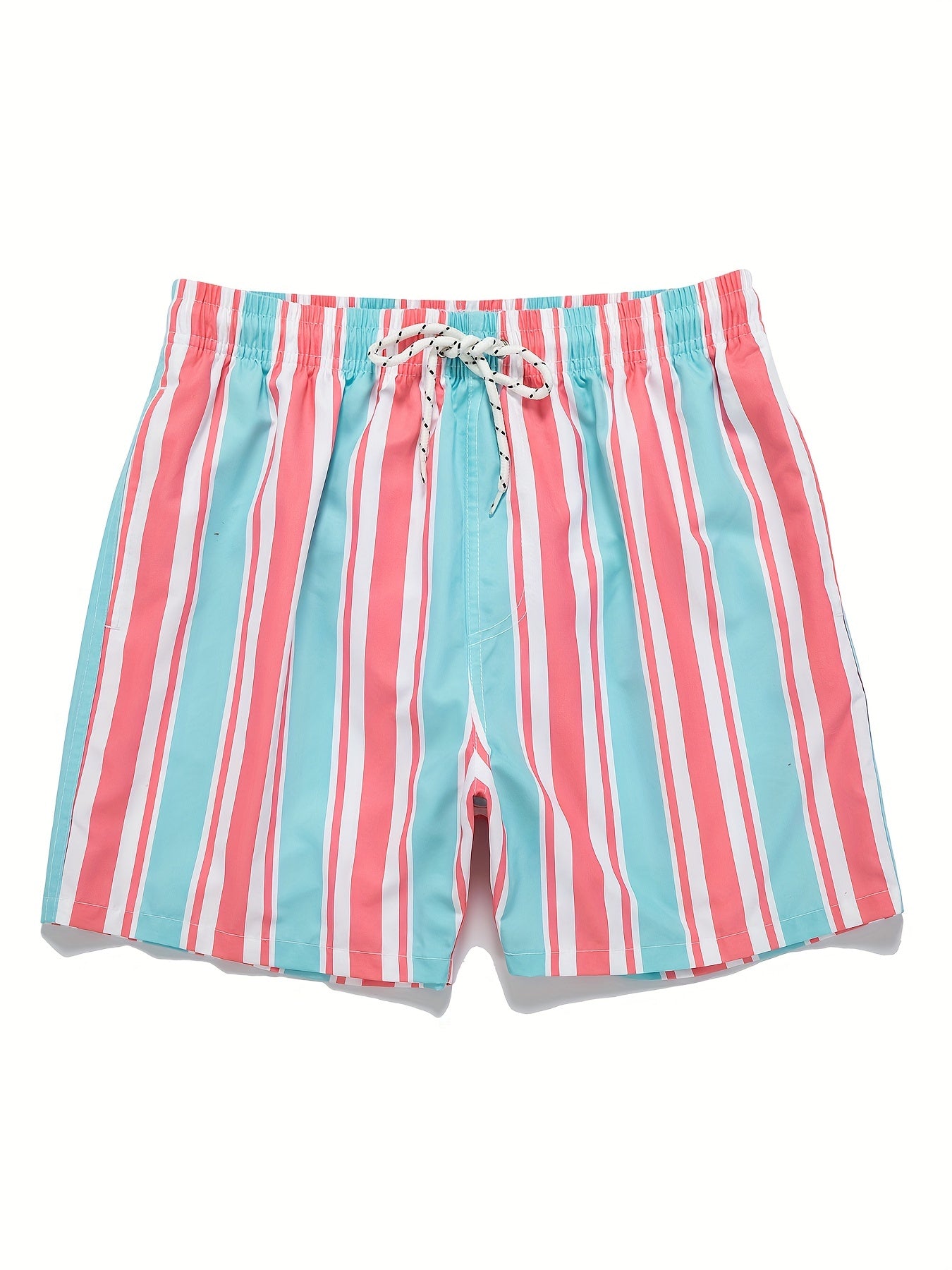 Mens Watermelon Print Hawaiian Shorts - Ultra-Comfortable Quick Dry Swim Trunks with Pockets & Drawstring Waistband - Durable Cartoon Pattern for Fun Summer Vacation, Beach & Pool Outings