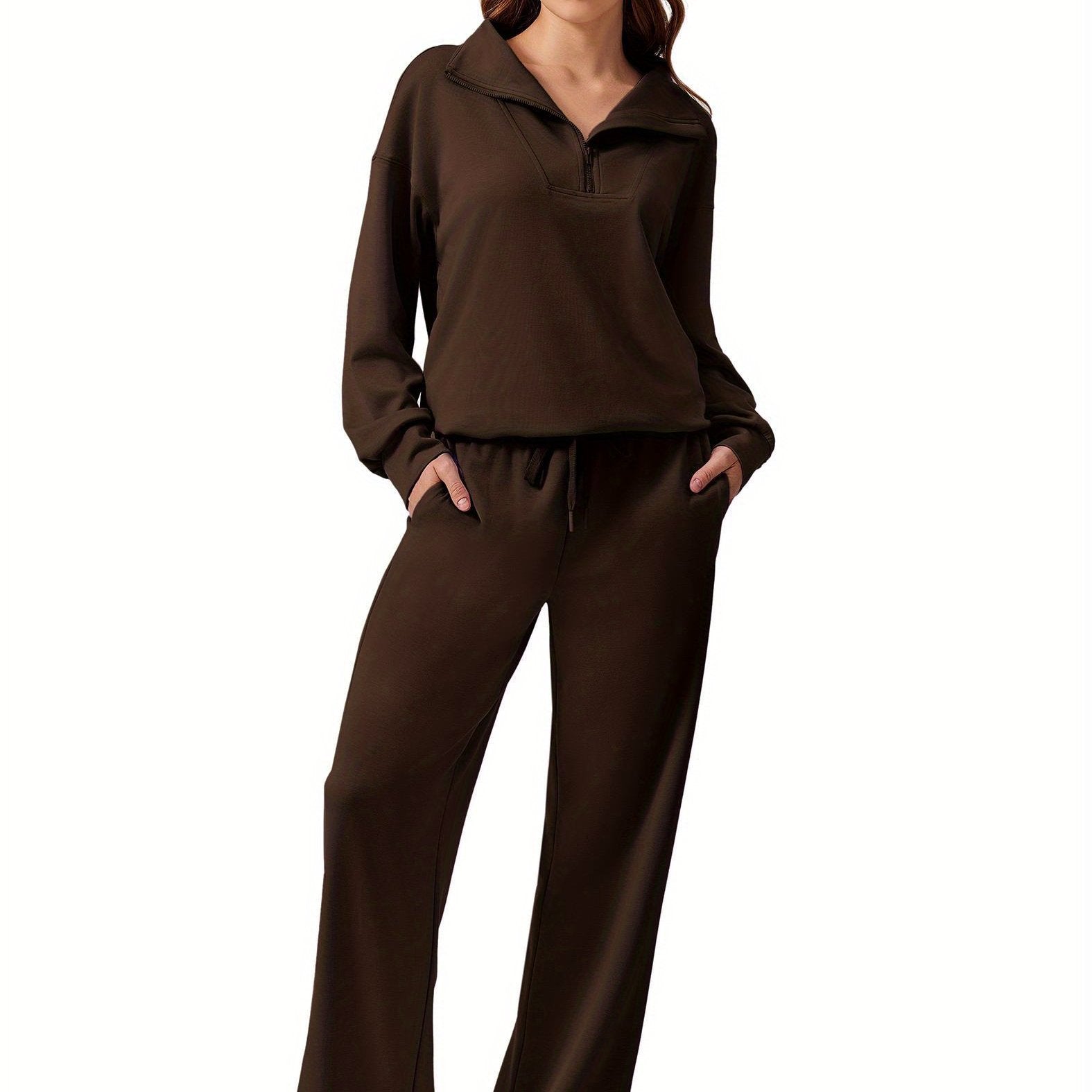 ELESOL 2pcs Sets for Women 2024 Fall Outfits Sweatsuit Oversized Sweatshirt Wide Leg Sweatpants Matching Set Tracksuit