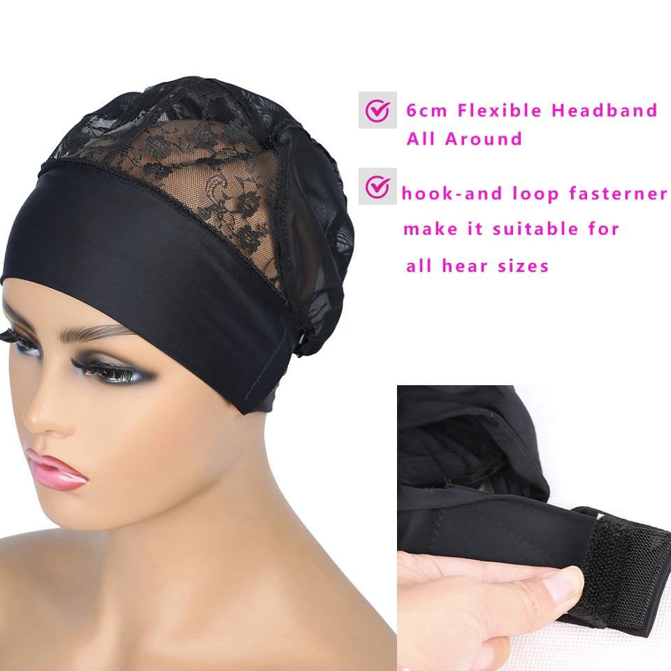 Wig Cap for Headband Wig 1 PCS  For Edges Wig Net Cap Weaving Caps Headwrap Wigs Caps For Making Wigs With Adjustable Band
