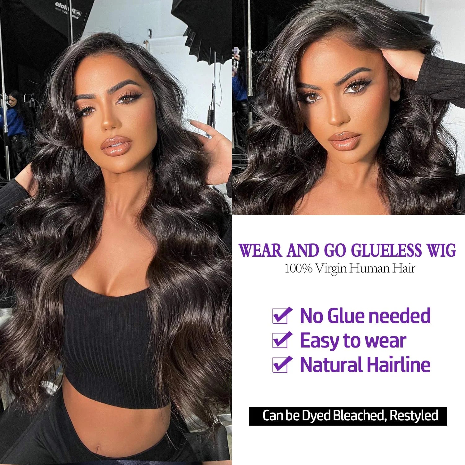 30 Inch Wear And Go Glueless Wigs Human Hair  Pre Cut Lace Front Wigs Human Hair 4x4 Body Wave Human Hair Wig For Women  Wigs