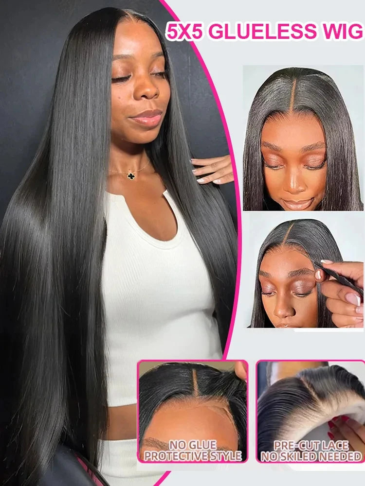 Mossily Straight Lace Front Wigs Hd Lace Wig 13x6 Human Hair Wigs For Women Pre Plucked Brazilian 40 nch 13x4 Lace Frontal Wig