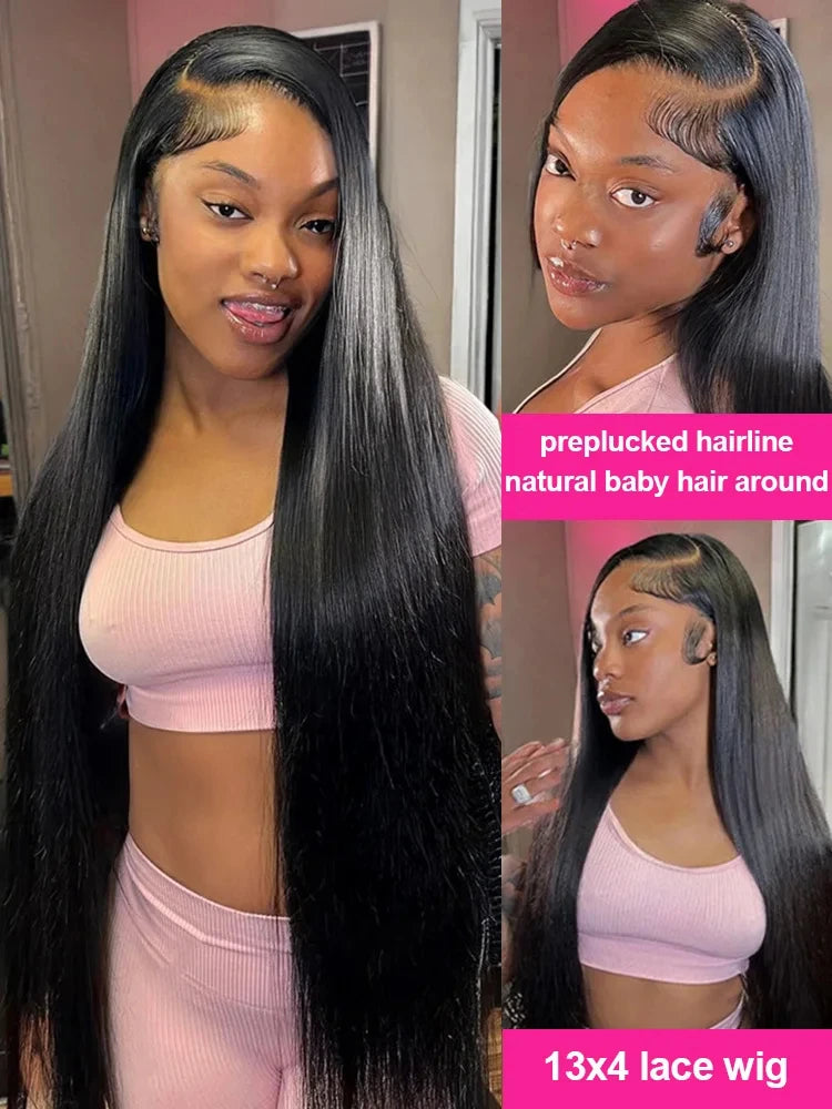 Mossily Straight Lace Front Wigs Hd Lace Wig 13x6 Human Hair Wigs For Women Pre Plucked Brazilian 40 nch 13x4 Lace Frontal Wig
