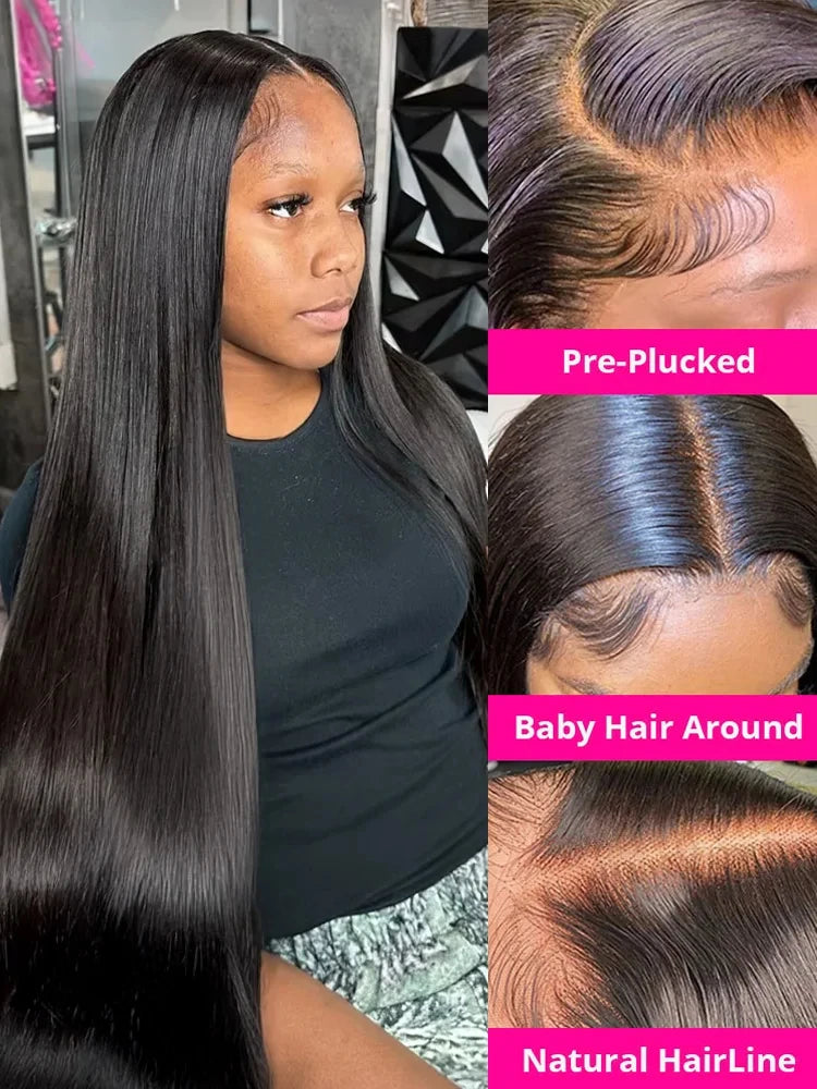 Mossily Straight Lace Front Wigs Hd Lace Wig 13x6 Human Hair Wigs For Women Pre Plucked Brazilian 40 nch 13x4 Lace Frontal Wig