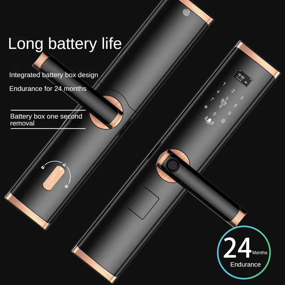 Fingerprint Password Smart Locks for Front Door Digital Tuya Wifi Smart Lock Door With Double Side Intelligent Smart Door Lock