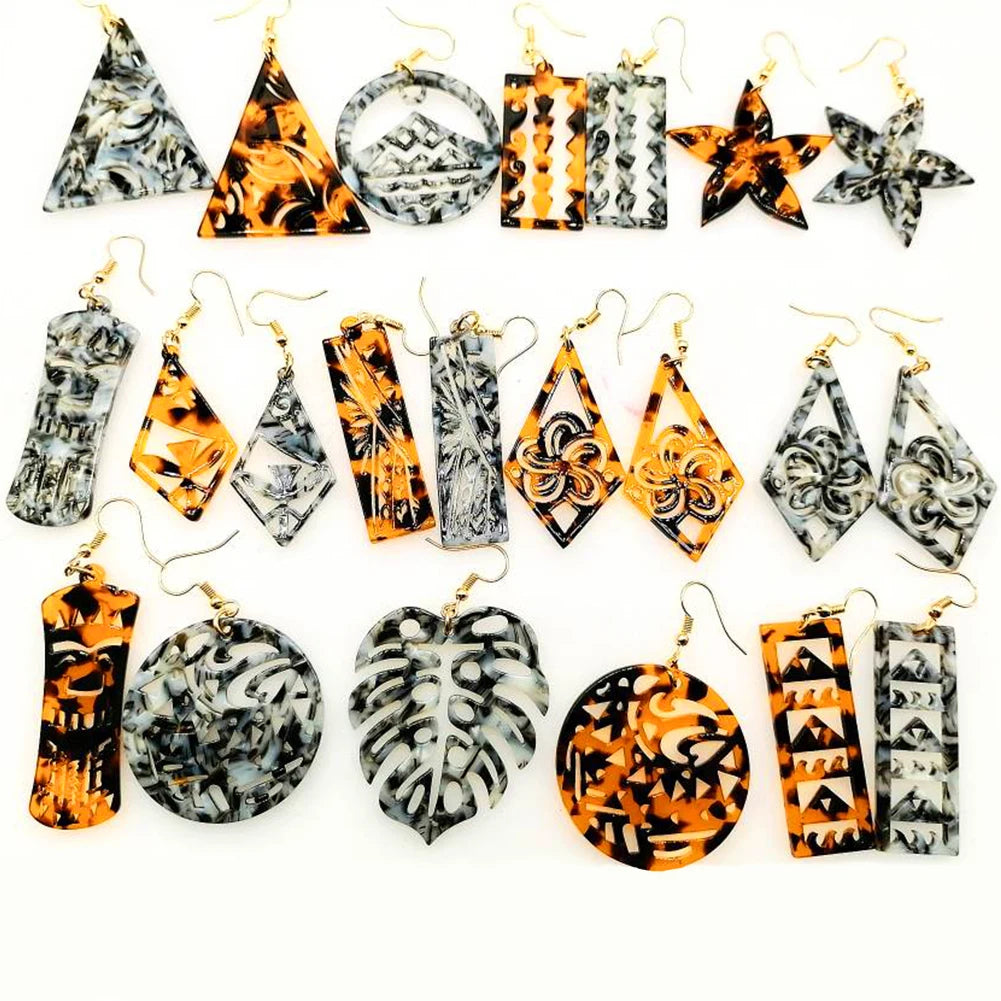 Hawaiian Acrylic Australia Designer Earrings Earring Accessories African Polynesian Jewelry Earring Women's Earrings for Women