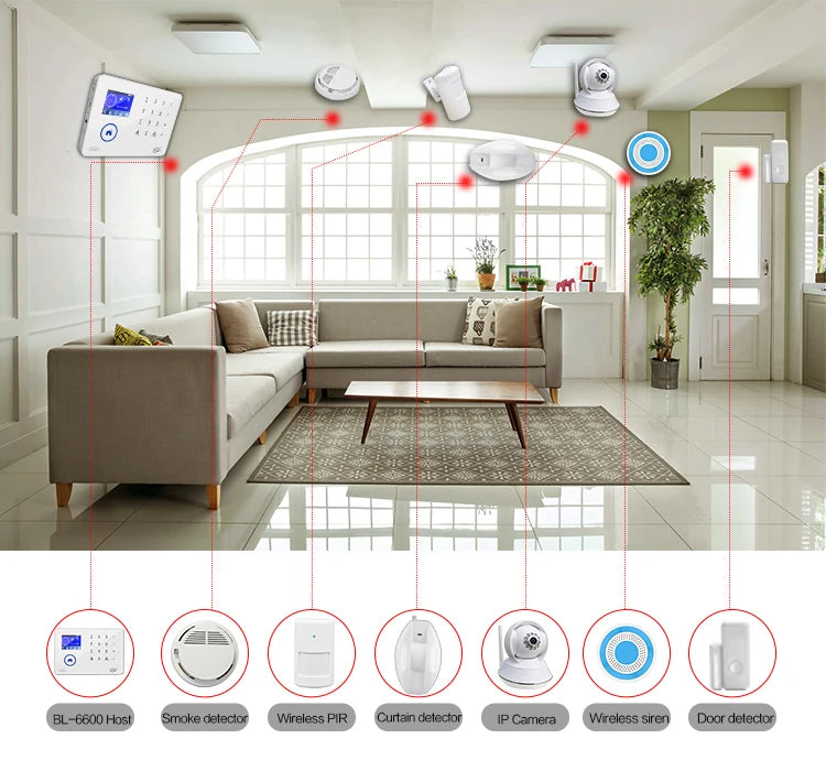 smart antitheft gsm intelligent app ios and android control wifi home alarm system