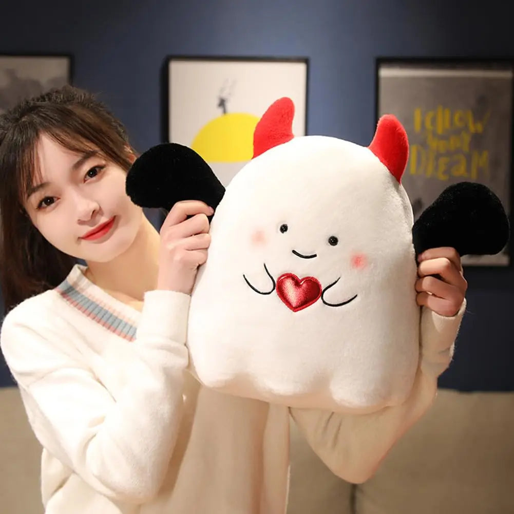 Super Soft Kawaii Funny Angry Bat Demon Halloween Decor Squishy Plushie Pillow Stuffed Ghost Plush Toy Doll for Kids